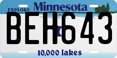 MN license plate BEH643