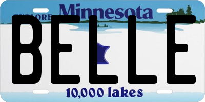 MN license plate BELLE