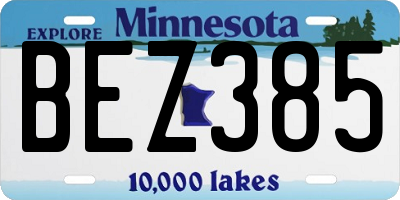 MN license plate BEZ385