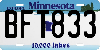 MN license plate BFT833