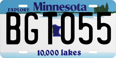 MN license plate BGT055