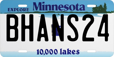 MN license plate BHANS24