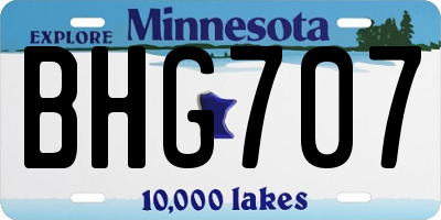 MN license plate BHG707