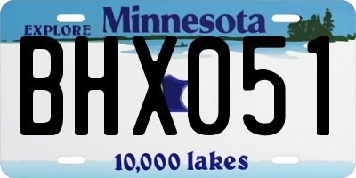 MN license plate BHX051