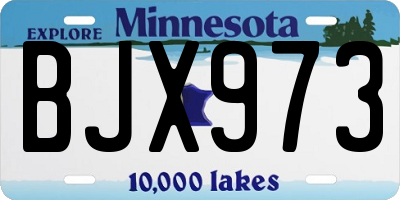 MN license plate BJX973