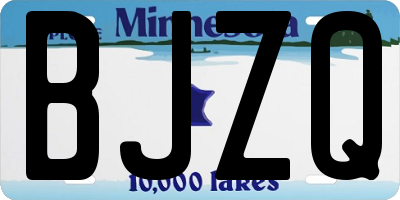 MN license plate BJZQ