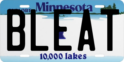 MN license plate BLEAT