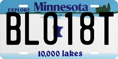 MN license plate BLO18T