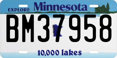 MN license plate BM37958