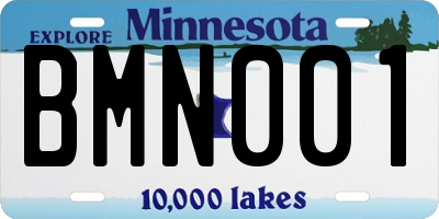 MN license plate BMN001