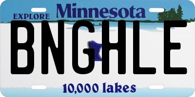 MN license plate BNGHLE