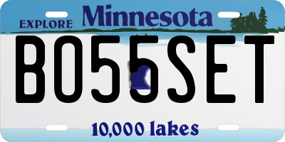 MN license plate BO55SET