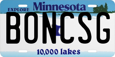MN license plate BONCSG