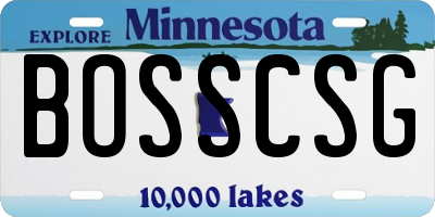 MN license plate BOSSCSG