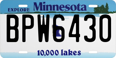 MN license plate BPW6430