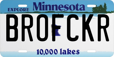 MN license plate BROFCKR