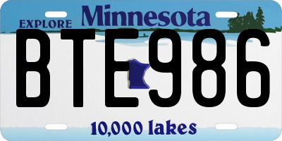 MN license plate BTE986