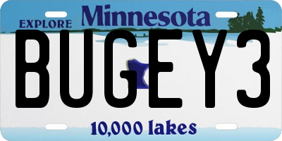 MN license plate BUGEY3