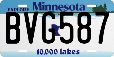 MN license plate BVG587