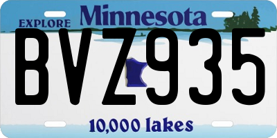 MN license plate BVZ935