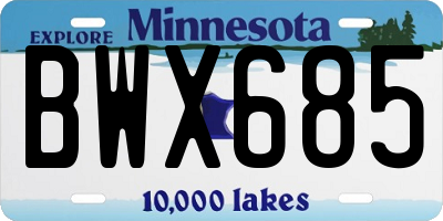 MN license plate BWX685