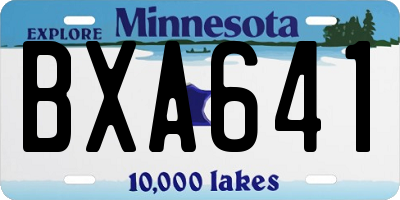 MN license plate BXA641