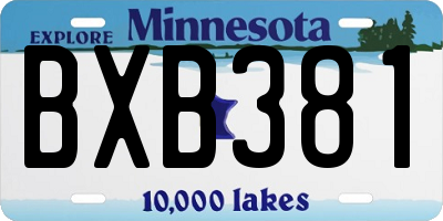 MN license plate BXB381