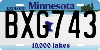 MN license plate BXG743