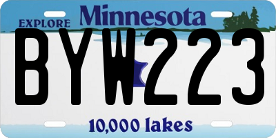 MN license plate BYW223