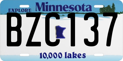 MN license plate BZC137