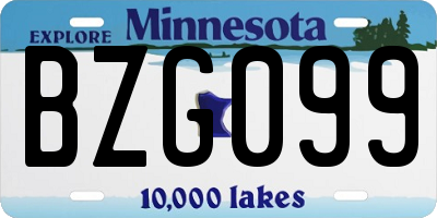 MN license plate BZG099