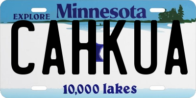 MN license plate CAHKUA