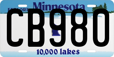 MN license plate CB980