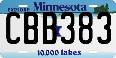 MN license plate CBB383