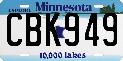 MN license plate CBK949