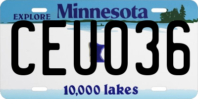 MN license plate CEU036