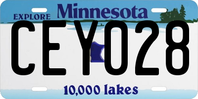 MN license plate CEY028