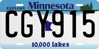 MN license plate CGY915