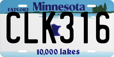 MN license plate CLK316