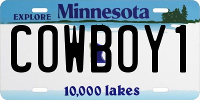 MN license plate COWBOY1