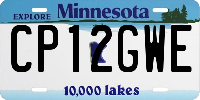 MN license plate CP12GWE