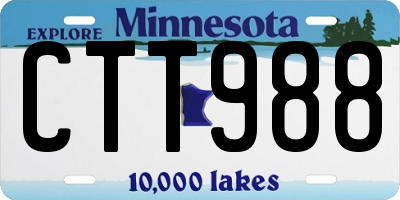 MN license plate CTT988