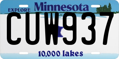 MN license plate CUW937