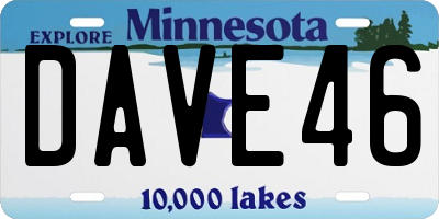 MN license plate DAVE46