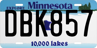 MN license plate DBK857