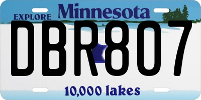 MN license plate DBR807