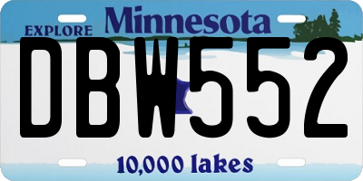 MN license plate DBW552