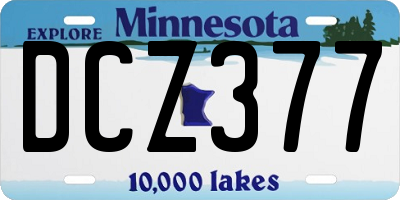 MN license plate DCZ377