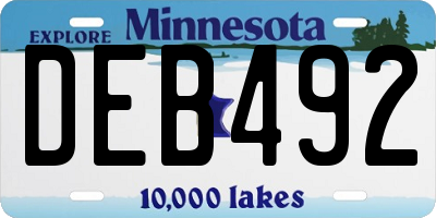 MN license plate DEB492