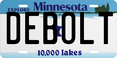 MN license plate DEBOLT